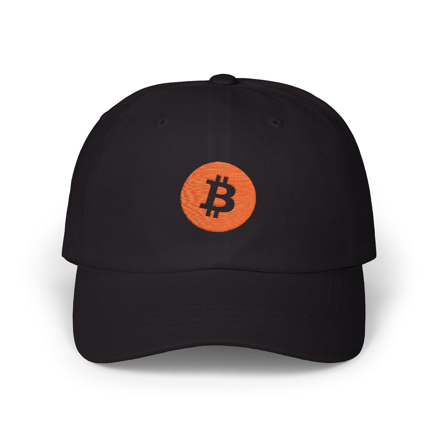 Dad hat with embroidered Bitcoin logo – minimalist crypto headwear by HODL Haus