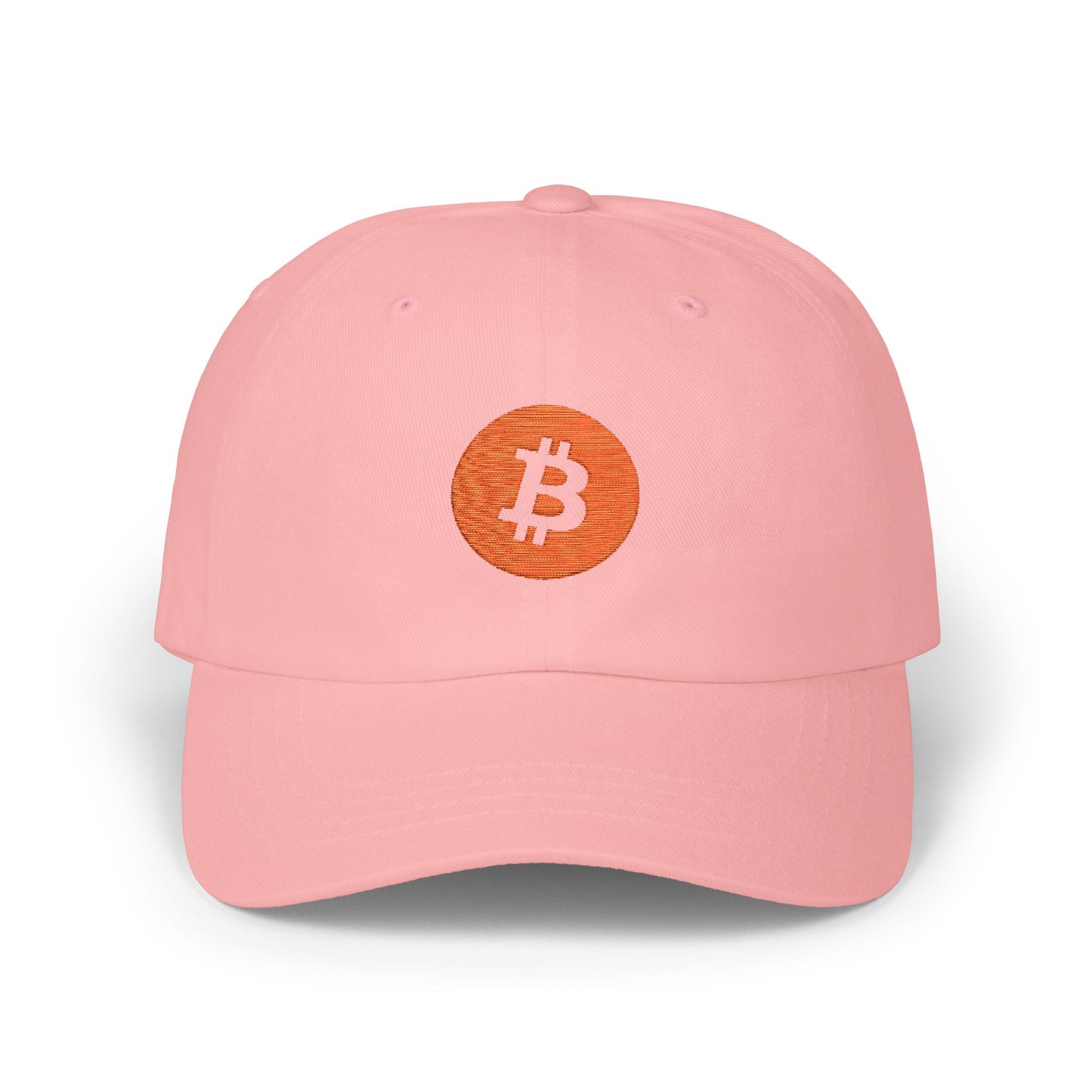 Dad hat with embroidered Bitcoin logo – minimalist crypto headwear by HODL Haus