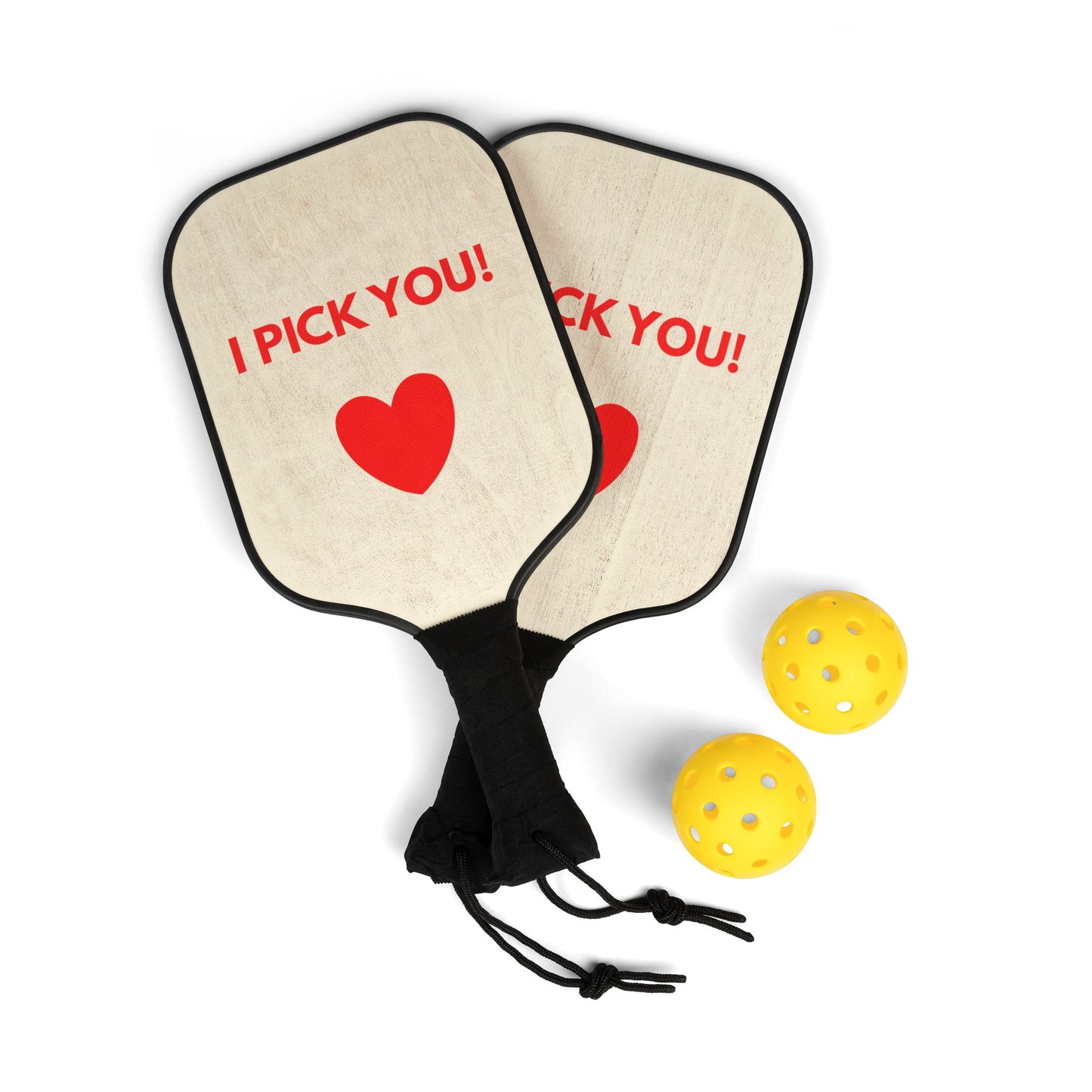 Valentine 'I Pick You!' Pickleball Paddle Kit — Cute Heart Paddle Set for Couples & Players