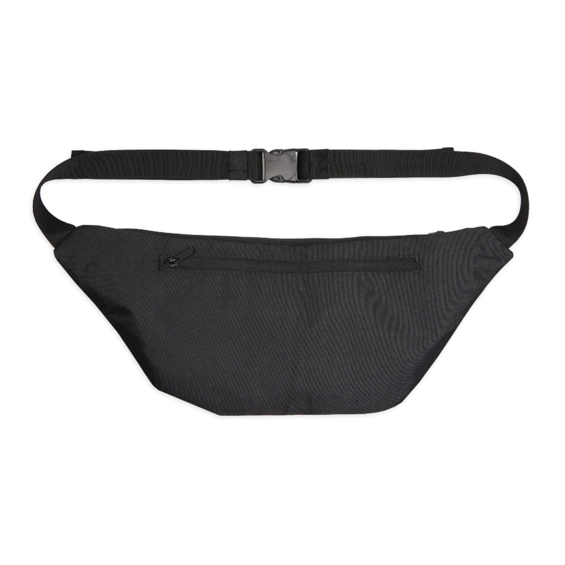 Blue Bitcoin-themed HODL Haus fanny pack interior view and exterior with vibrant blockchain graphics, adjustable black strap, and zippered compartments for secure, stylish storage.